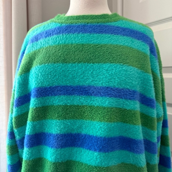 Motel Namari Sweater Jumper in Fluffy Yarn Turquoise — Size Small - Picture 4 of 8